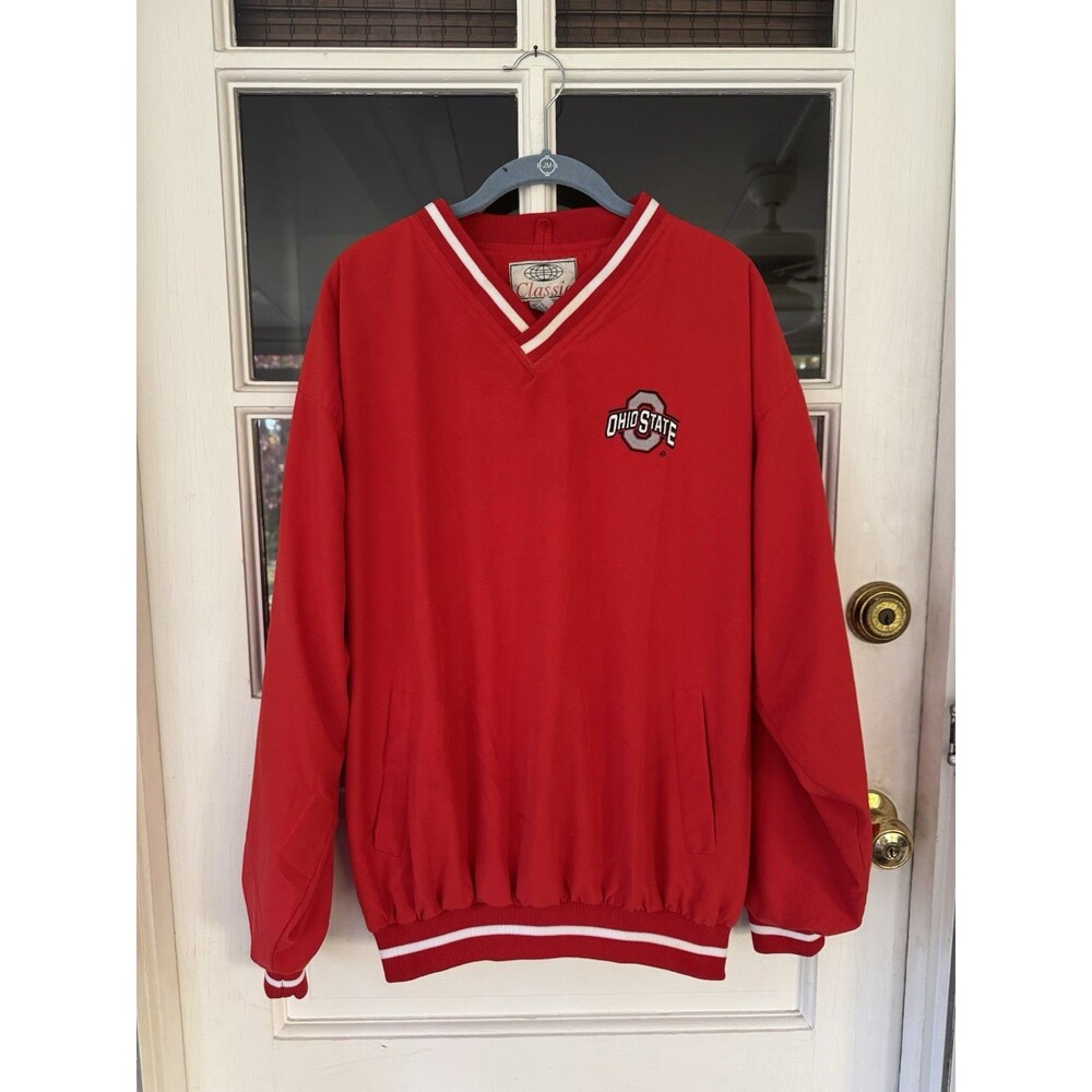 Classic Ohio State V-neck pullover jacket size L Men’s Old School Buckeyes